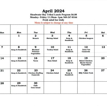 April 2024 menu